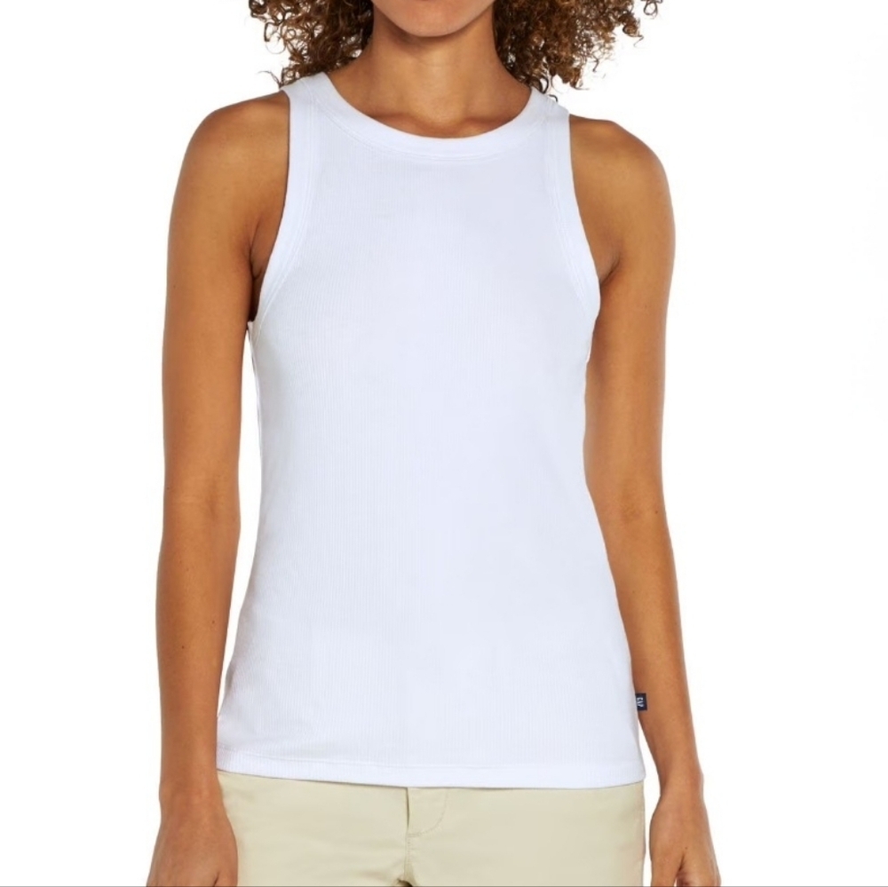 Gap Ribbed Tank Top Bright White XXL